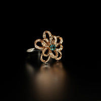 Thumbnail for 18k multitone gold ring with a 0.24ct natural Alexandrite set in a floral design