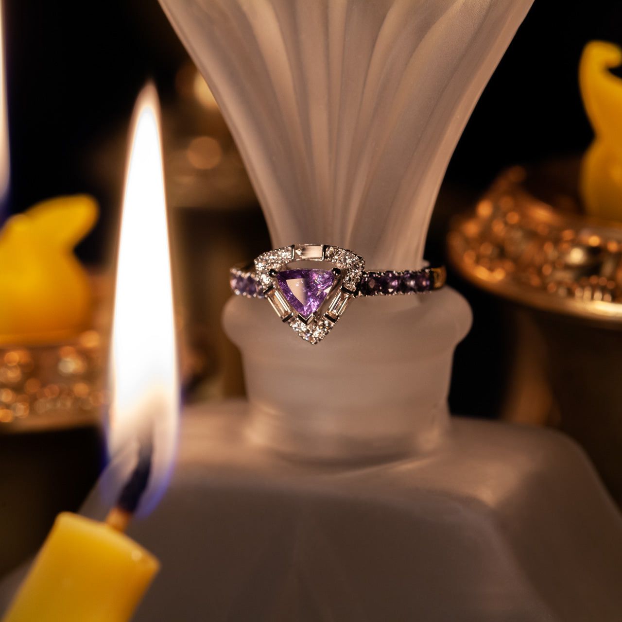 1.15ctw Natural Alexandrite Diamond 18k  White Gold Ring - The Alexandrite