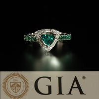 Thumbnail for 1.15ctw Natural Alexandrite Diamond 18k  White Gold Ring - The Alexandrite