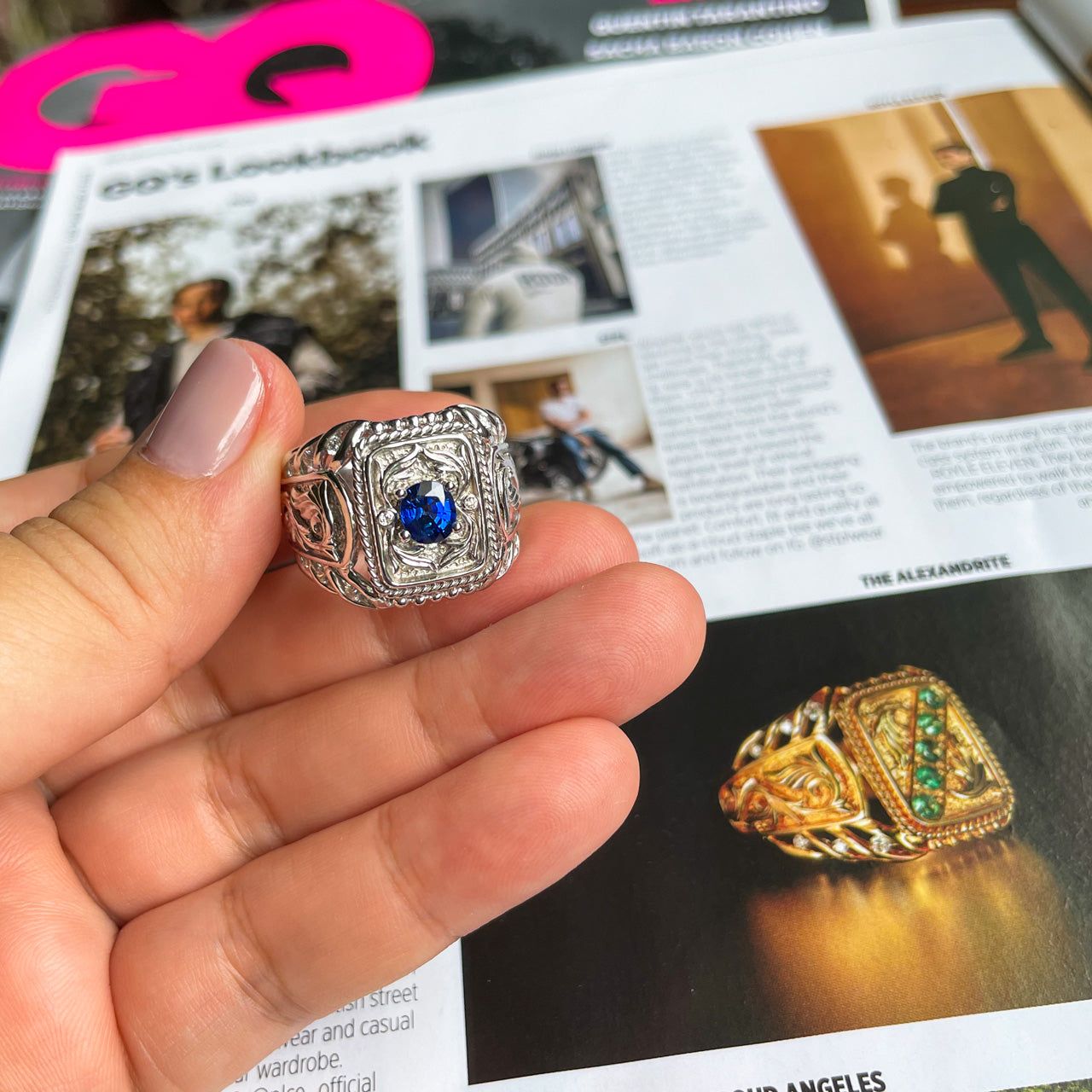 White Gold Men's Signet Ring