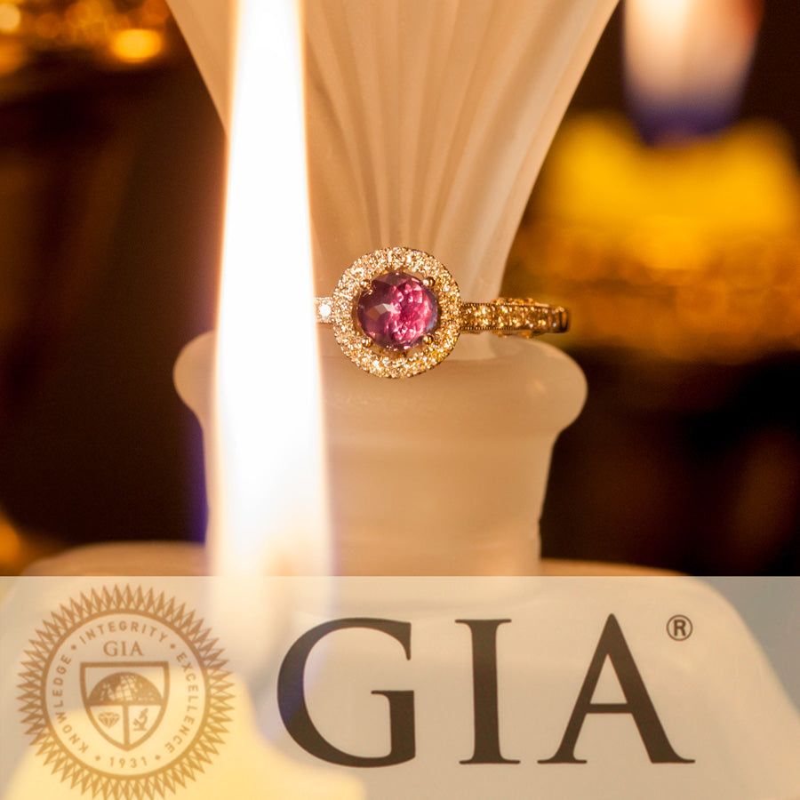 0.56ct natural alexandrite ring set in 18k white and yellow gold
