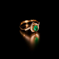 Thumbnail for 0.56ct Natural Emerald 18k Yellow Gold Ring