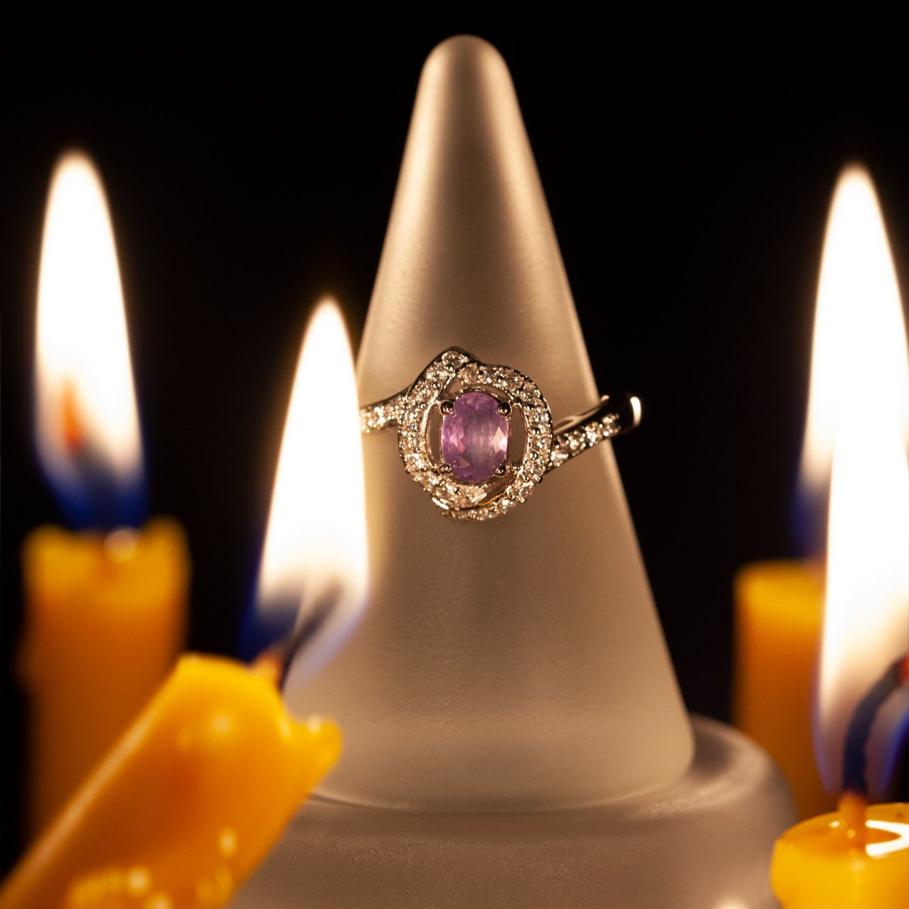 June Birthstone! $5000 Brilliant Natural Alexandrite Diamond 18k White Gold Engagement Ring - The Alexandrite